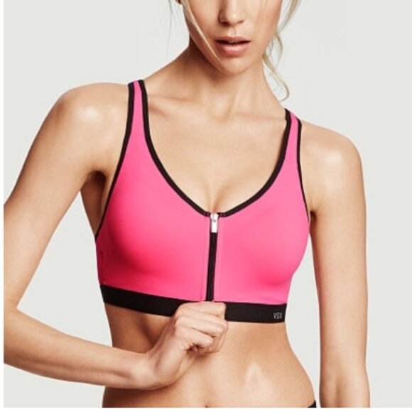 Victoria's Secret Hot Pink VSX Sport Knockout Front Close Sports Bra, Size 34DDD - Picture 1 of 16
